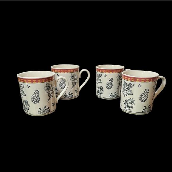 Set of 4 Villeroy & Boch SWITCH 5 PLANTATION Silma Coffee Cups Mugs 3 3/8"h - Picture 3 of 10